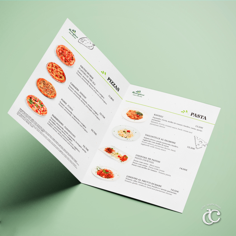 menu restaurante italiano