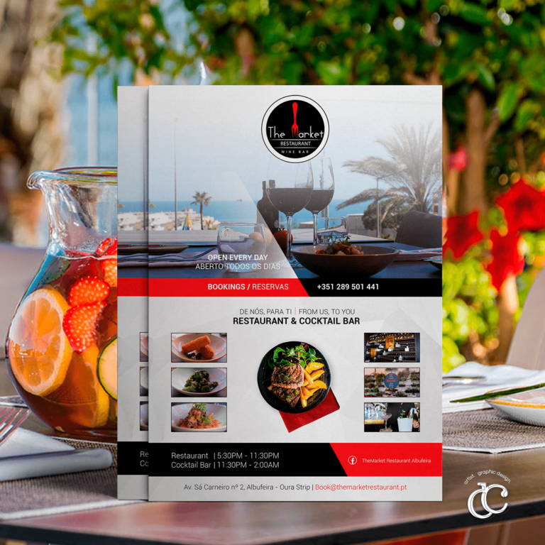 flyer para restaurante em albufeira